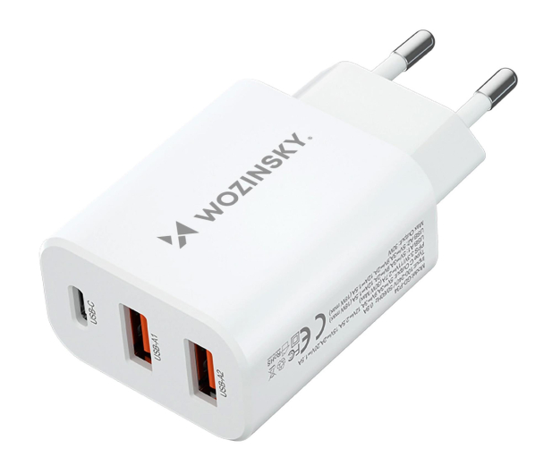 Wozinsky Ładowarka sieciowa30W USB-C / 2 x USB-A biała CWCUCW - 1487889 - zdjęcie 4